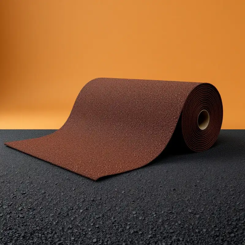 Illustration of a roll of brown mineral surface roll roofing